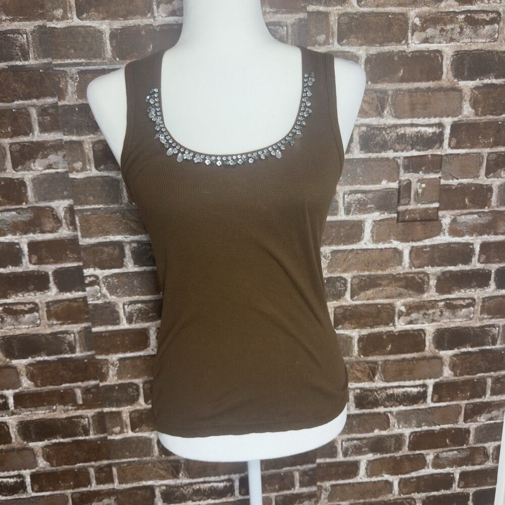 Women’s Poof! L Brown “ Diamonds Are A Girls Best Friends” Tank Top